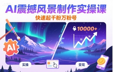 AI震撼风景制作实操课，快速起千粉万粉号-徐小晨博客