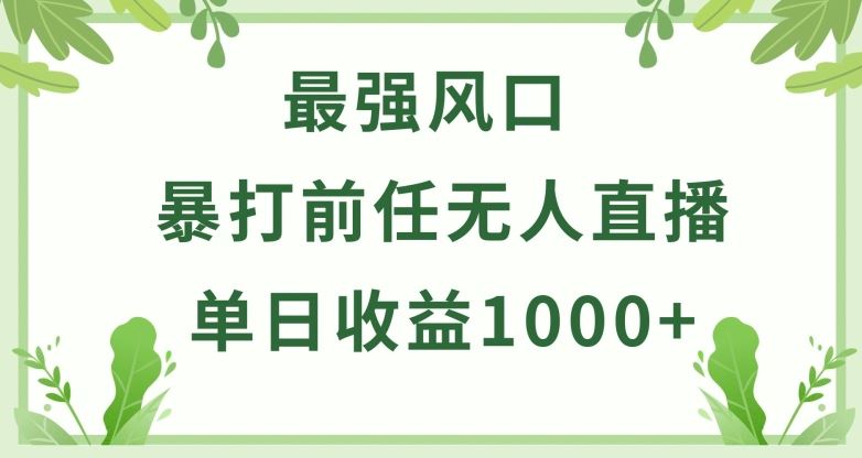 暴打前任小游戏无人直播单日收益1000+，收益稳定，爆裂变现，小白可直接上手【揭秘】-徐小晨博客
