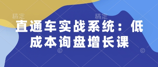 直通车实战系统：低成本询盘增长课，让个人通过技能实现升职加薪，让企业低成本获客，订单源源不断-徐小晨博客
