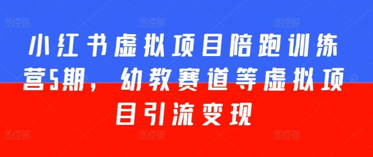 小红书虚拟项目陪跑训练营5期，幼教赛道等虚拟项目引流变现-徐小晨博客