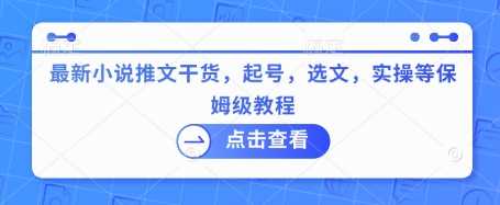 最新小说推文干货，起号，选文，实操等保姆级教程-徐小晨博客