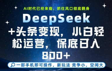DeepSeek+头条变现，保姆级教学，小白轻松上手，日入8张+【揭秘】-徐小晨博客