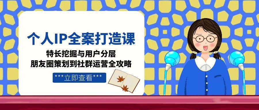 个人IP全案打造课，特长挖掘与用户分层，朋友圈策划到社群运营全攻略-徐小晨博客