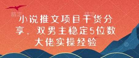 小说推文项目干货分享，双男主稳定5位数大佬实操经验-徐小晨博客