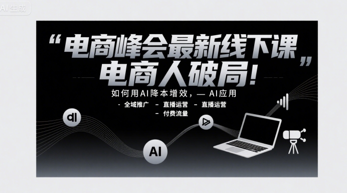 电商峰会最新线下课，电商人破局，如何用AI降本增效，AI应用-全域推广-直播运营-付费流量-徐小晨博客