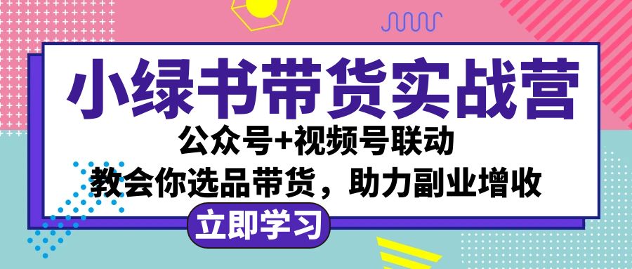 小绿书AI带货实战营：公众号+视频号联动，教会你选品带货，助力副业增收-徐小晨博客