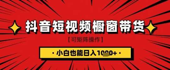 抖音短视频食品橱窗带货，小白轻松上手日入1k+【揭秘】-徐小晨博客
