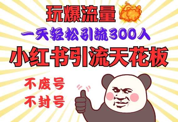 小红书引流天花板，玩爆流量，一天轻松引流300人，安全操作-徐小晨博客