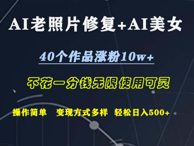 AI老照片修复+AI美女玩发 40个作品涨粉10w+ 不花一分钱使用可灵 操…-徐小晨博客