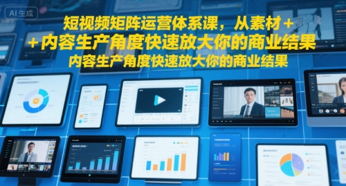 短视频矩阵运营体系课，从素材+内容生产角度快速放大你的商业结果-徐小晨博客