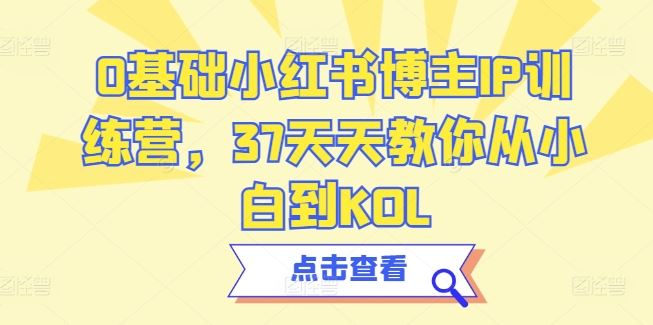 0基础小红书博主IP训练营，37天天教你从小白到KOL-徐小晨博客