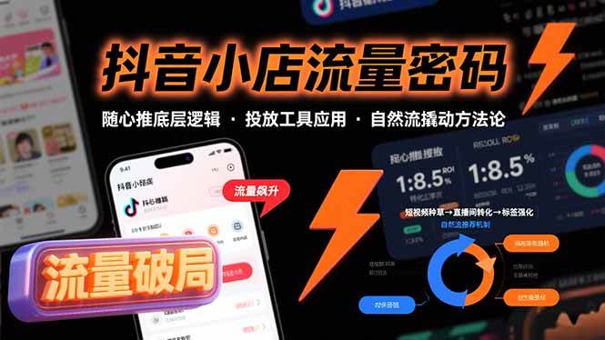 抖音小店流量密码，随心推底层逻辑，投放工具应用，自然流撬动核心方法论-徐小晨博客