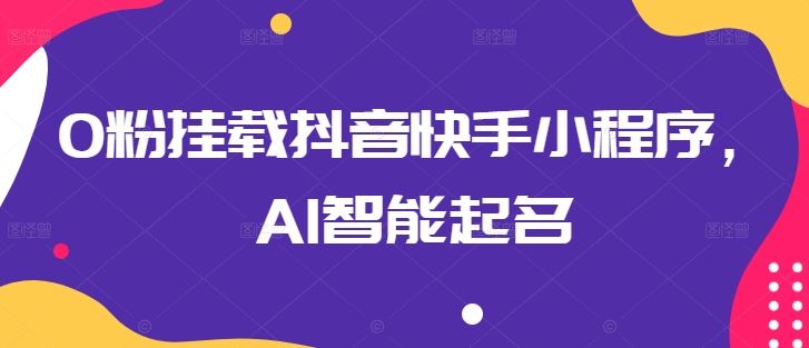 0粉挂载抖音快手小程序，AI智能起名-徐小晨博客