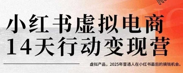 小红书虚拟电商14天变现训练营，虚拟产品，2025年普通人在小红书最后的搞钱机会-徐小晨博客