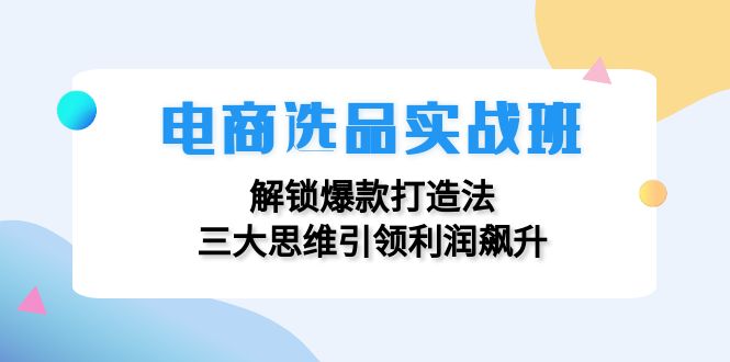 电商选品实战班：解锁爆款打造法，三大思维引领利润飙升-徐小晨博客