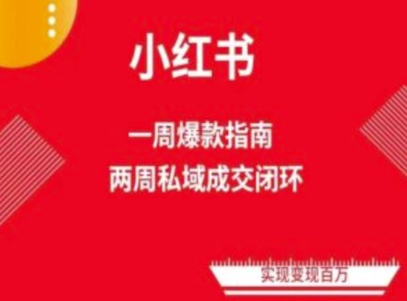 爆款小红书免费流量体系课程(两周变现)，小红书电商教程-徐小晨博客