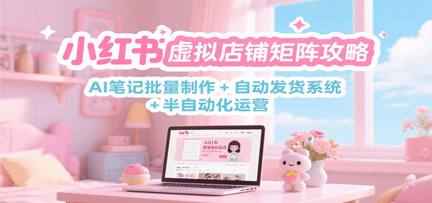 小红书虚拟店铺矩阵攻略：AI笔记批量制作 + 自动发货系统 + 半自动化运营-徐小晨博客