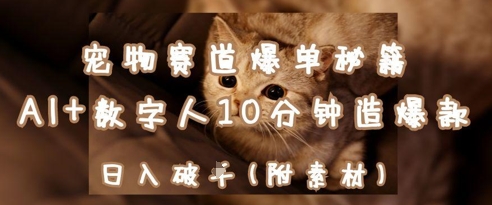 宠物赛道爆单秘籍：AI+数字人10分钟造爆款，日入1k-徐小晨博客