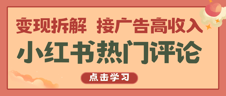 小红书热门评论，变现拆解，接广告高收入-徐小晨博客