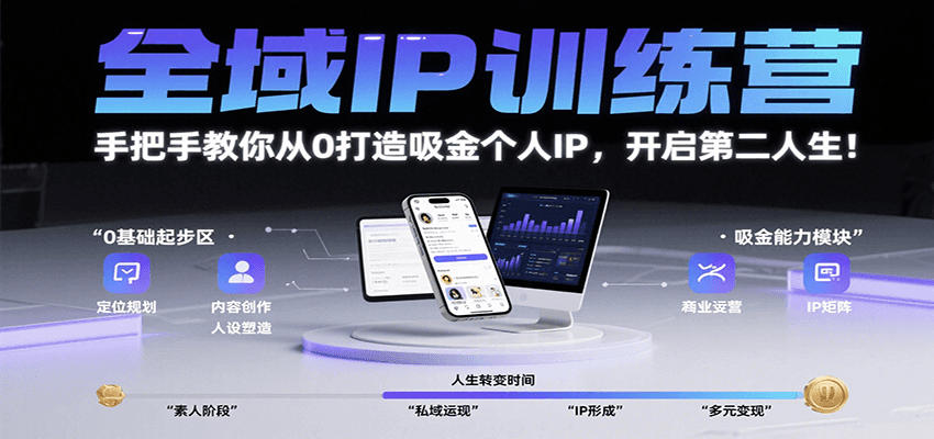 全域IP训练营，手把手教你从0打造吸金个人IP，开启第二人生！-徐小晨博客