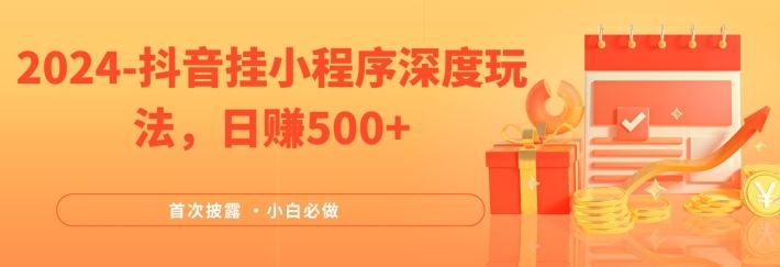 2024全网首次披露，抖音挂小程序深度玩法，日赚500+，简单、稳定，带渠道收入，小白必做【揭秘】-徐小晨博客