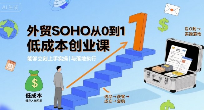 外贸SOHO从0到1低成本创业课，能够立刻上手实操与落地执行-徐小晨博客