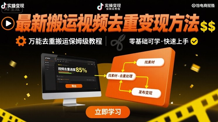 最新搬运视频去重变现方法，万能去重搬运保姆级教程-徐小晨博客