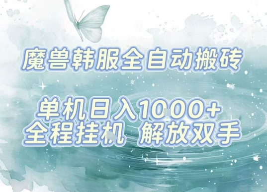 最新韩服游戏搬砖，单机日入1k+，全自动运行挂G项目，解放双手【揭秘】-徐小晨博客