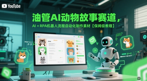 油管AI动物故事赛道，AI+RPA机器人流程自动化制作素材【保姆级教程】-徐小晨博客