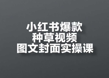 小红书爆款种草视频图文封面实操课，开店、选品、引流、变现全流程-徐小晨博客