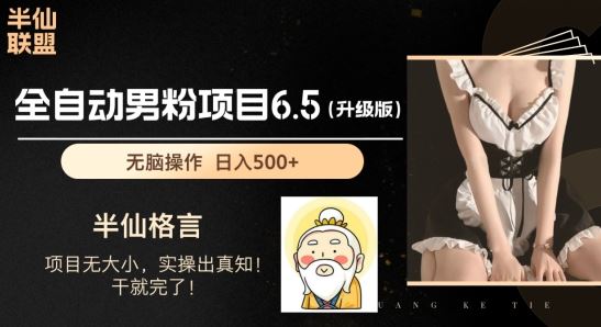 男粉项目6.5升级版，全自动男粉项目，日收入1K+【揭秘】-徐小晨博客