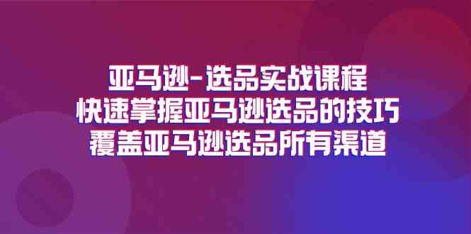 亚马逊选品实战课程，快速掌握亚马逊选品的技巧，覆盖亚马逊选品所有渠道-徐小晨博客