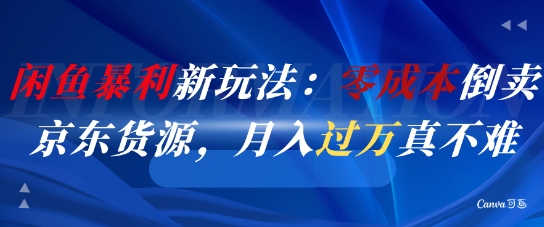 闲鱼暴利新玩法：零成本倒卖京东货源，月入过1W真不难-徐小晨博客