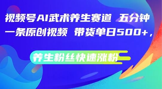 视频号AI武术养生赛道，五分钟一条原创视频，带货单日几张，养生粉丝快速涨粉【揭秘】-徐小晨博客