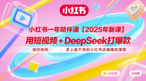 小红书一年陪伴课【2025年新课】，用短视频+deepSeek打爆款，史上最干货的小红书店铺爆款课程-徐小晨博客