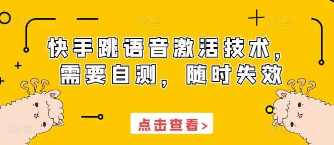 快手跳语音激活技术，需要自测，随时失效-徐小晨博客