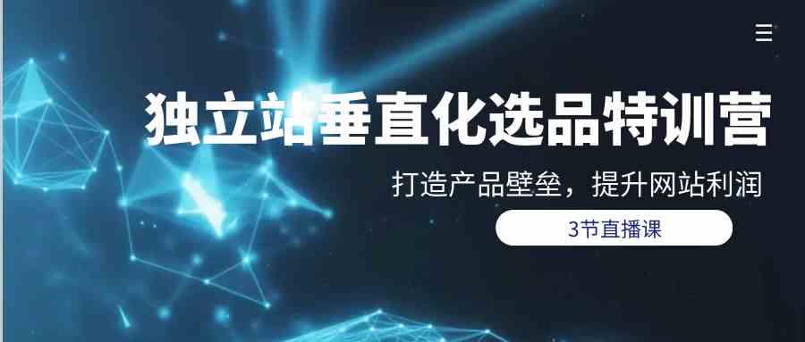 独立站-垂直化选品训练营，打造产品壁垒，提升网站利润（3节直播课）-徐小晨博客