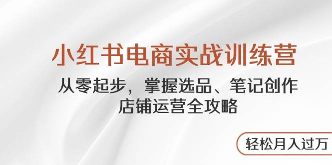 小红书电商实战训练营，从零起步，掌握选品、笔记创作、店铺运营全攻略，轻松月入过万-徐小晨博客
