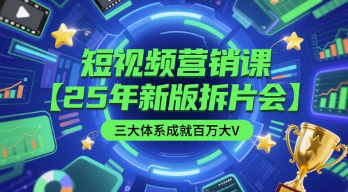 短视频营销课【25年新版拆片会】三大体系成就百万大V，包含正课、拆片会、手把手教学直播课等-徐小晨博客