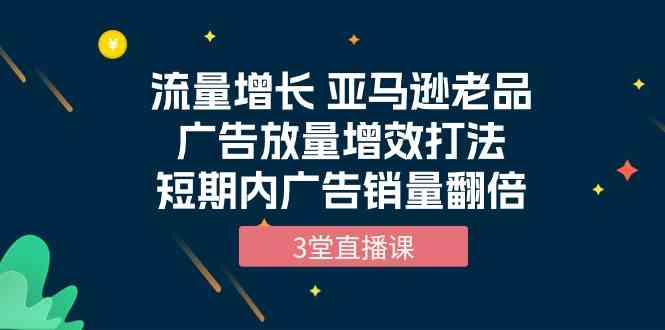 流量增长 亚马逊老品广告放量增效打法，短期内广告销量翻倍（3堂直播课）-徐小晨博客