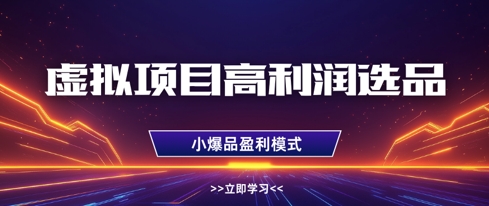 虚拟项目高利润选品方法，做好单店利润1W+，可多店倍增利润-徐小晨博客