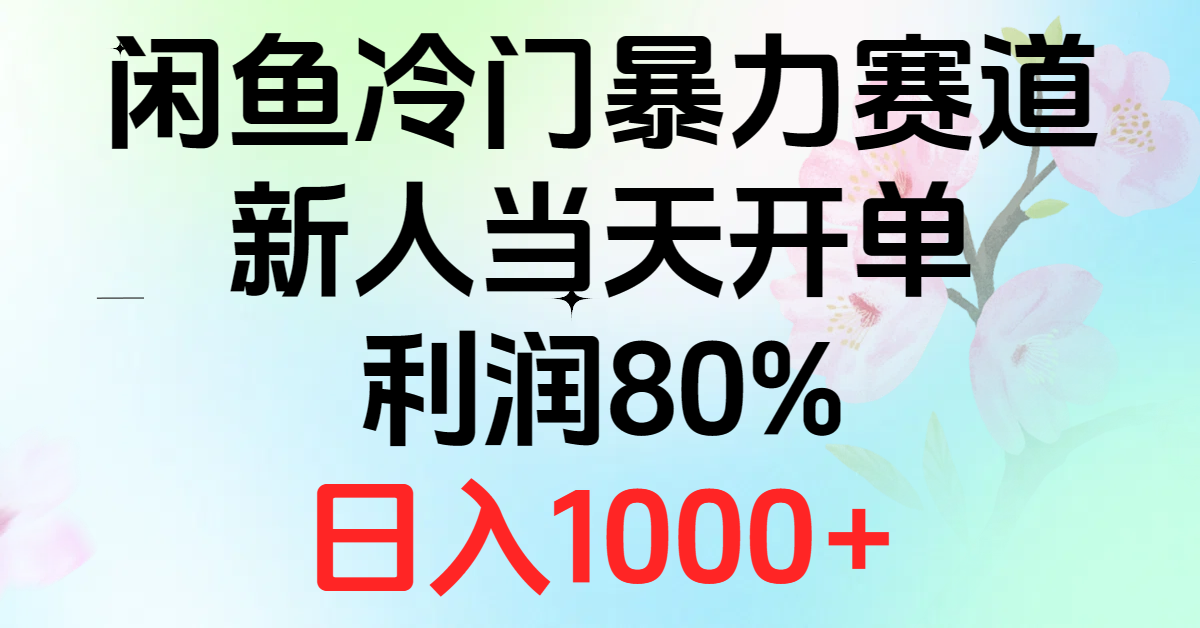 2024闲鱼冷门暴力赛道，新人当天开单，利润80%，日入1000+-徐小晨博客