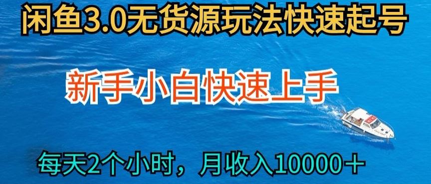 2024最新闲鱼无货源玩法，从0开始小白快手上手，每天2小时月收入过万【揭秘】-徐小晨博客