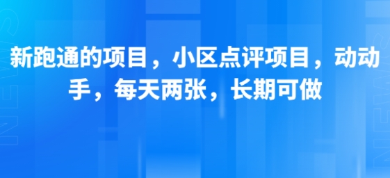 新跑通的项目，小区点评项目，动动手，每天两张，长期可做-徐小晨博客