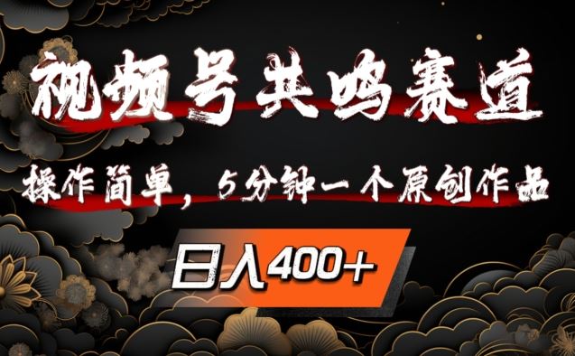 视频号共鸣赛道，操作简单，5分钟1个原创作品，日入几张【揭秘】-徐小晨博客