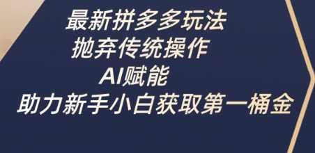 最新拼多多玩法，抛弃传统操作，AI赋能，助力新手小白获取第一桶金-徐小晨博客