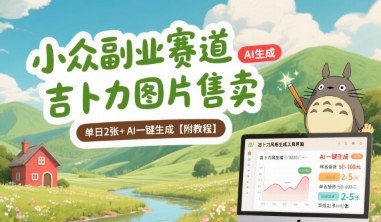 小众副业赛道 吉卜力图片售卖 单日2张+ AI一键生成【附教程】-徐小晨博客
