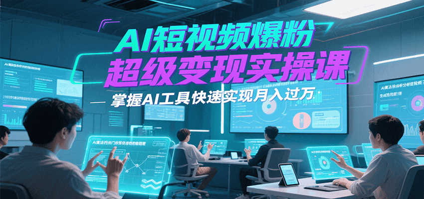 AI短视频爆粉超级变现实操课，掌握AI工具快速实现月入过万-徐小晨博客