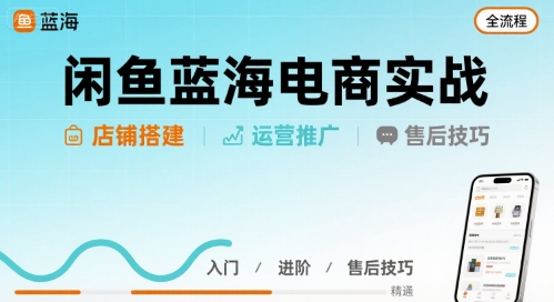 闲鱼蓝海电商实战，店铺搭建运营售后全流程-徐小晨博客