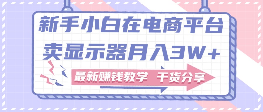 新手小白如何做到在电商平台卖显示器月入3W+，最新赚钱教学干货分享-徐小晨博客